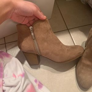 Cute soft suede brown booties
